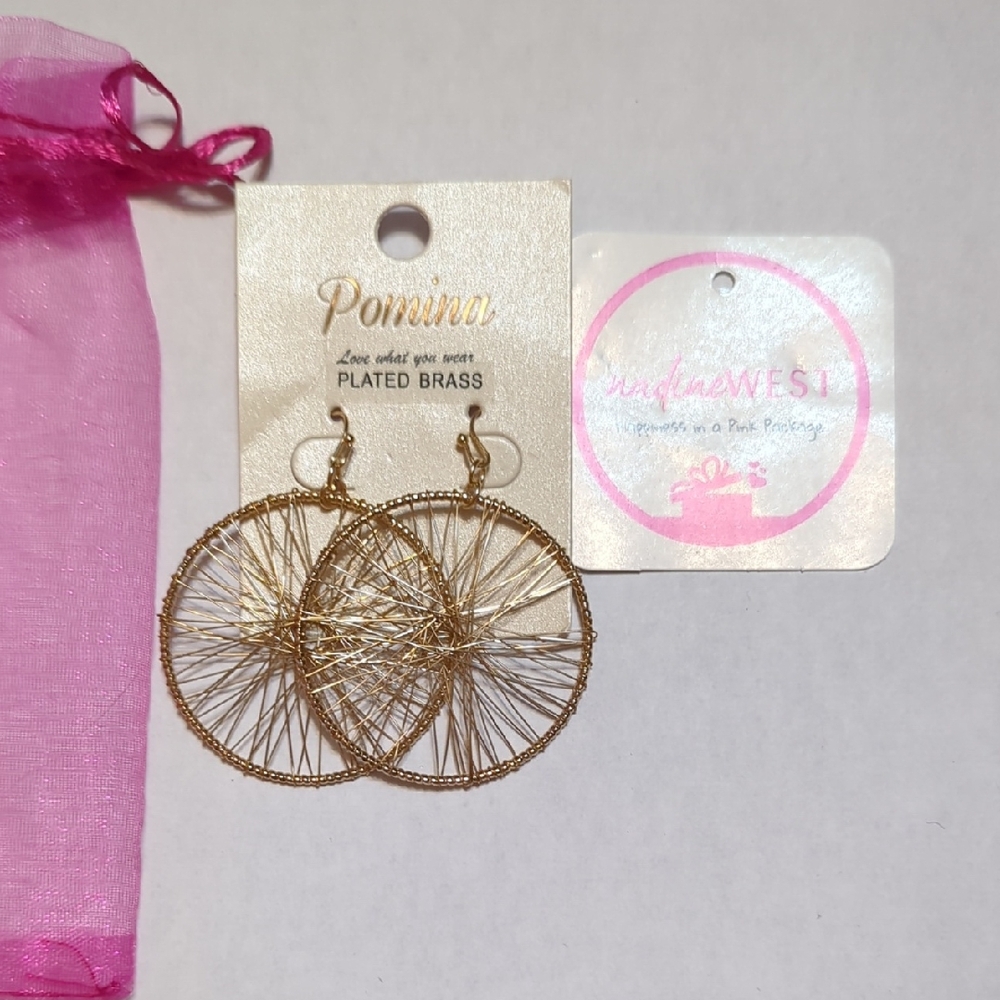 Pomina Gold Plated Brass Hoop Earrings, Nadine West